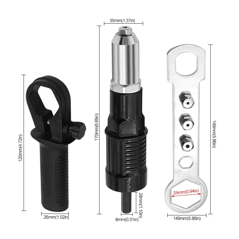 Adapter za AKU bušilicu za postavljanje pop-nitni