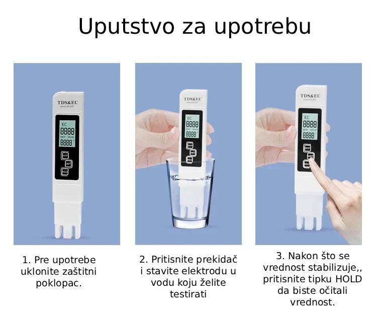 Digitalni TDS/EC tester kvaliteta vode